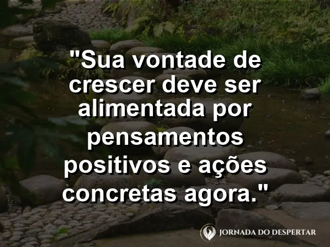 Planta recebendo luz solar e água com frase sobre vontade de crescer.