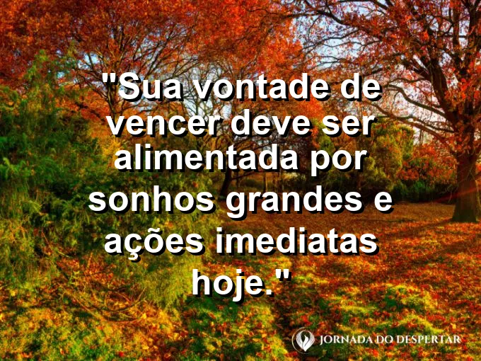 Foguete saindo da fumaça em direção ao espaço com frase sobre sonhos e ações.