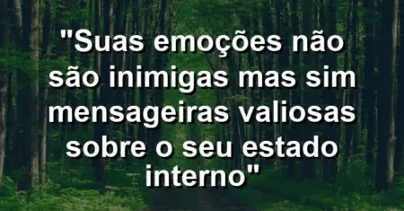 “Suas emoções não são inimigas mas sim mensageiras valiosas sobre o seu estado interno”