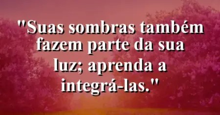 Suas sombras também fazem parte da sua luz; aprenda a integrá-las.