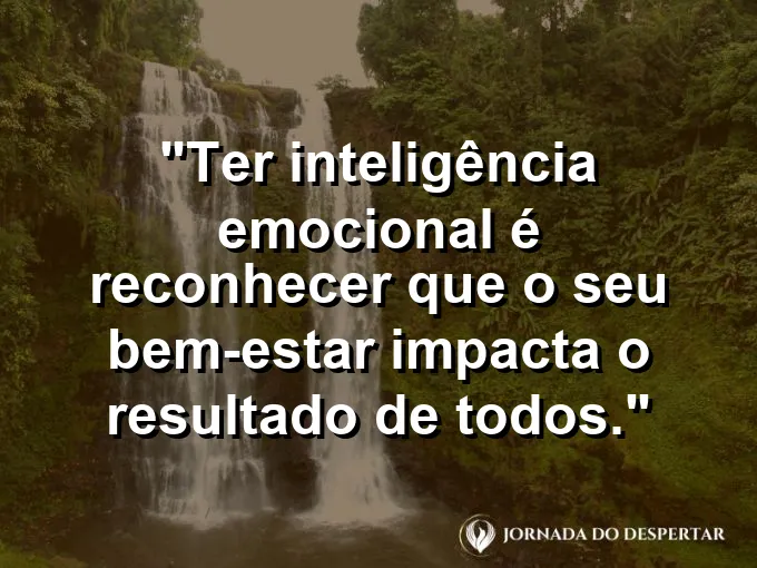 Gota caindo na água criando ondas de luz com frase sobre bem-estar e impacto coletivo.