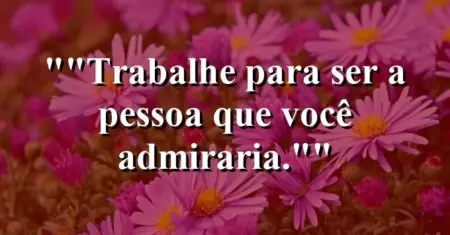 “Trabalhe para ser a pessoa que você admiraria.”