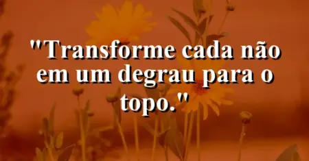 Transforme cada ‘não’ em um degrau para o topo.