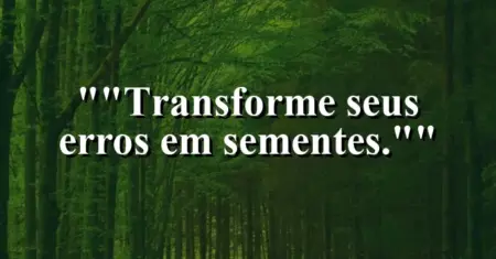 “Transforme seus erros em sementes.”