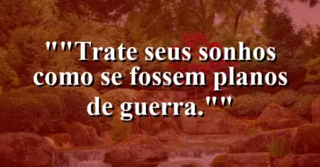 “Trate seus sonhos como se fossem planos de guerra.”