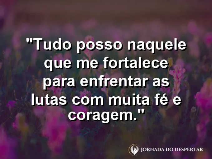 Atleta cruzando a linha de chegada com frase sobre a força que vem de Deus para vencer.