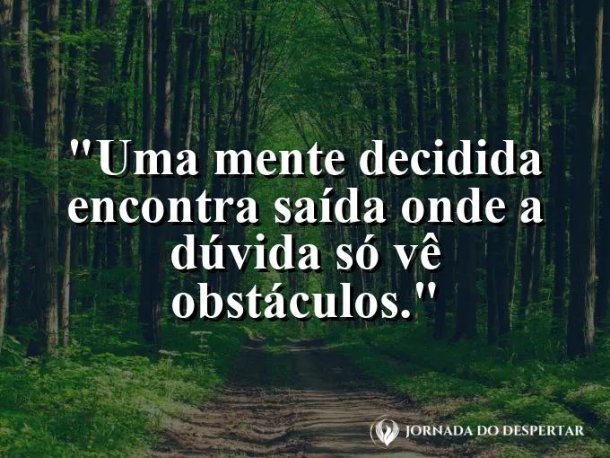 Imagem com frase sobre encontrar saídas com determinação.