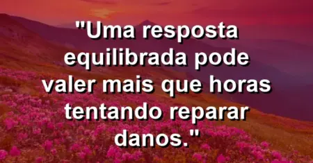 “Uma resposta equilibrada pode valer mais que horas tentando reparar danos.”