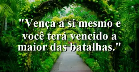 Vença a si mesmo e você terá vencido a maior das batalhas.
