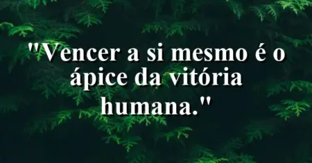 Vencer a si mesmo é o ápice da vitória humana.
