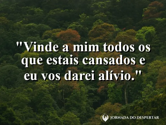 Cadeira de balanço em uma varanda tranquila com frase de Jesus sobre descanso e paz.