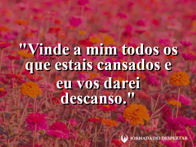 Cadeira de balanço em uma varanda tranquila com frase de Jesus sobre descanso e paz.