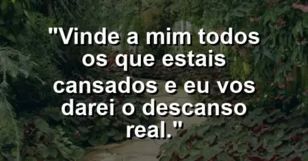 “Vinde a mim todos os que estais cansados e eu vos darei o descanso real.”