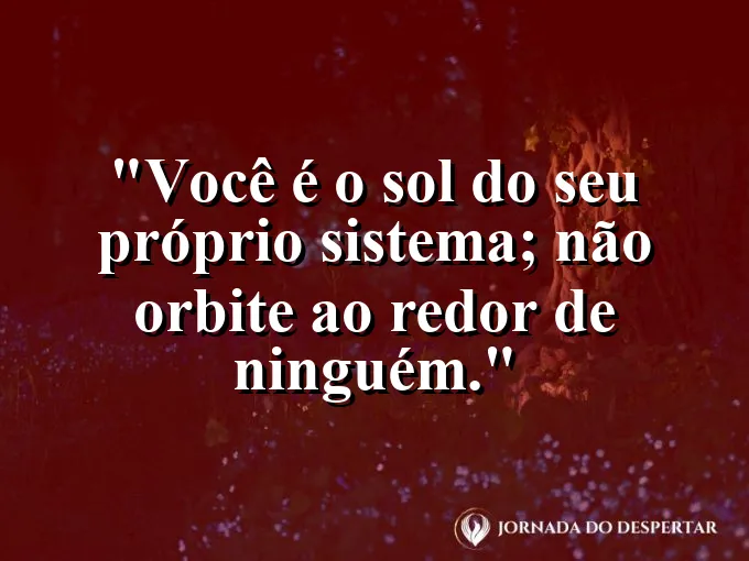 O sol brilhando no centro de um sistema planetário estilizado.