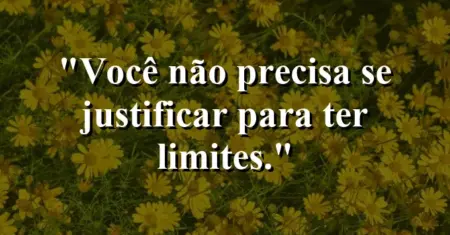 Você não precisa se justificar para ter limites.
