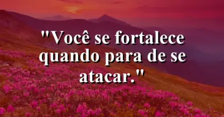 Você se fortalece quando para de se atacar.